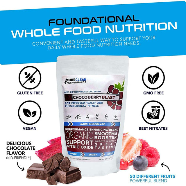 CHOCOBERRY Blast Whole Food Nutrition Powder, 40+ Superfoods, Pureclean Performance