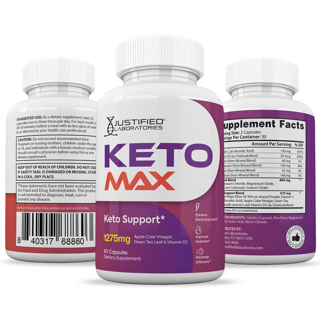 (10 Pack) Keto Max ACV Pills 1275Mg Dietary Supplement 600 Capsules