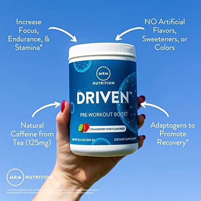 MRM Nutrition Driven Pre-Workout Powder | Blood Orange Flavored | 125Mg Caffeine | Pure Ingredients| Muscle + Hydration + Energy Blends | Performance Energy | Vegan + Gluten-Free | 29 Servings