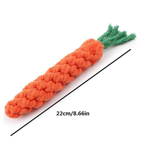 Black and Friday Deals Blueek 1 Piece of Carrot Dog Toy 22 Cm Long Woven Cotton Rope Puppy Chew Toy