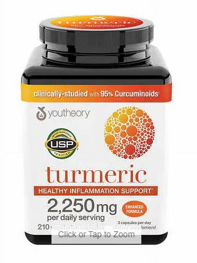 Youtheory Turmeric Extra Strength Formula 2,250 Mg., 210 Capsules