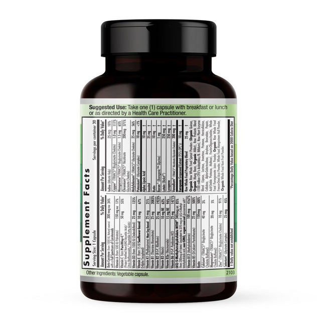 Emerald Labs Complete 1-Daily Multi - Multivitamin with Vitamins and Mineral to Support Heart, Bones, and Immune System - 30 Vegetable Capsules