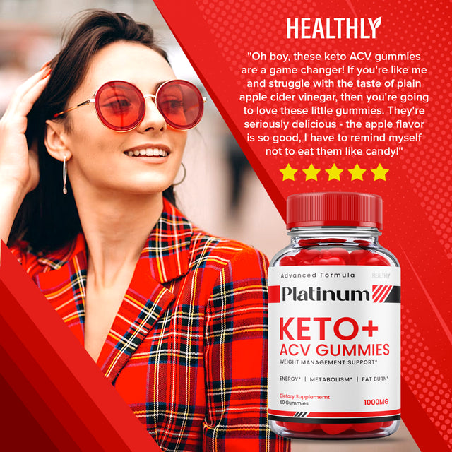 (3 Pack) Platinum Keto+ Keto ACV Gummies Advanced Formula Weight Management Support Fat Burn Metabolism (180 Gummies)