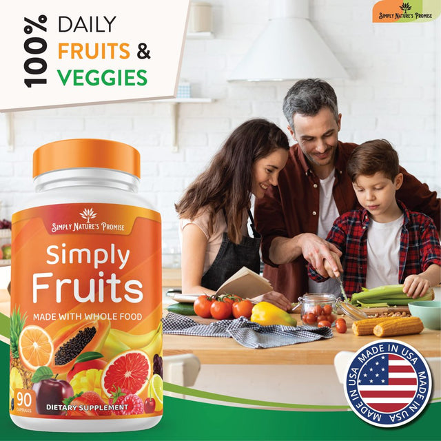 Simply Nature'S Promise - Fruit and Vegetable Supplements - 90 Veggie and 90 Fruit Capsules - Made with Whole Food Superfoods, Packed Vitamins & Minerals - Soy Free - No Fillers or Extracts