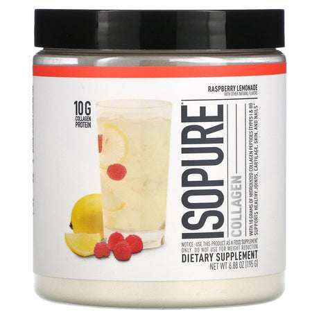 Isopure, Collagen, 10 G Collagen Protein, Raspberry Lemonade, 6.35 Oz, 15 Servings