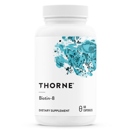 Thorne Biotin 8, Vitamin B7 (Biotin) for Healthy Hair, Nails, and Skin, 60 Capsules