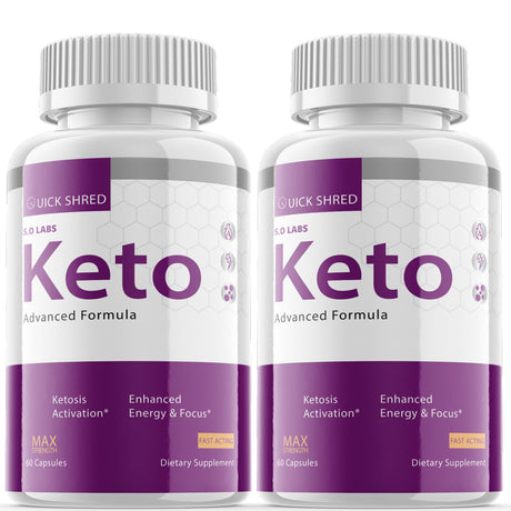 (2 Pack) Quick Shred Keto Pills - Advanced Ketogenic Blend, Go Ketones, Ketosis Booster, Appetite Control & Suppressants - 120 Capsules