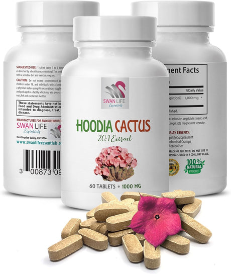 Hoodia Gordonii Extract - HOODIA CACTUS 20:1 EXTRACT - Weight Loss Pills - Appetite Suppressants, Hoodia Gordonii Plant, Hoodia Gordonii Pills, Hoodia Cactus, Hoodia Weight Loss, 1 Bottle 60 Tablets