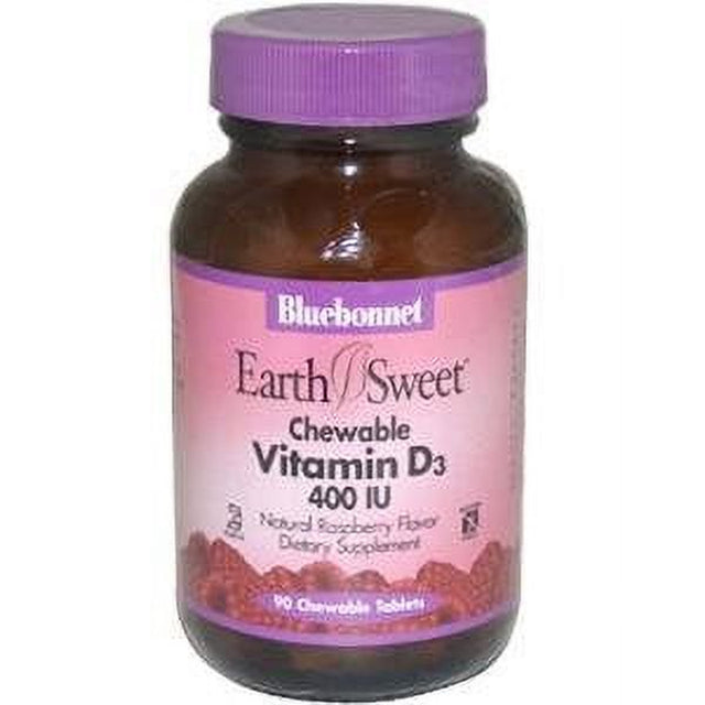 Bluebonnet Earth Sweet Chewables Vitamin D3 400 Iu Raspberry, 90 Ct