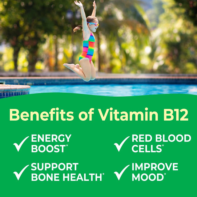 Vitaworks Kids Vitamin B12 1000 Mcg, Dietary Supplement, Cellular Energy Vitamins, 120 Chewables