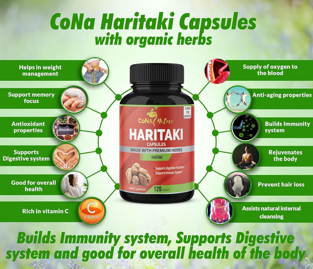 Organic India Haritaki Capsules 2250MG, Rejuvenation, Improving Digestion, Maintains Regularity | Non-Gmo Vegan Gluten-Free Herbs and Supplements, 120 Caps