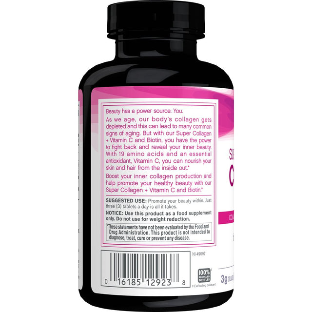 Neocell Super Collagen + Vitamin C & Biotin, Supplement, for Hair, Skin, and Nails, 90 Tablets