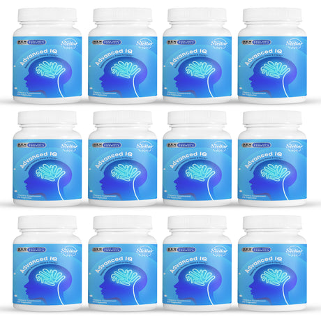 12 Pack - Advanced IQ Cognitive Support - Brain Booster Memory Supplement 60CT X12