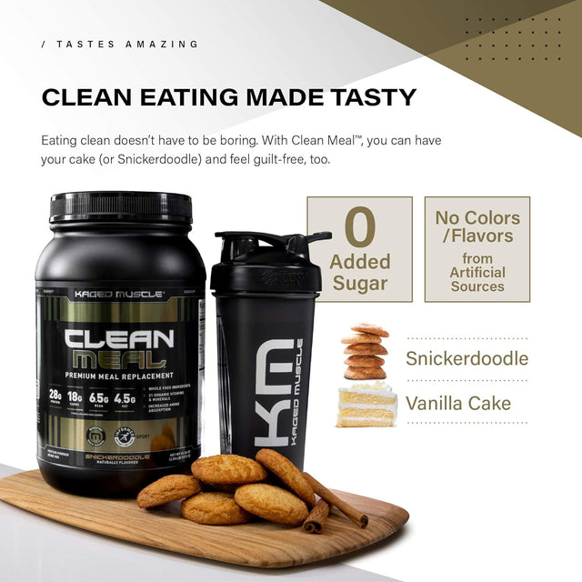 Kaged Clean Meal Replacement Shake with Whey Protein Isolate | Vanilla Cake| Clean Carbs | MCT Oil Fats | Organic Vitamins and Minerals | 20 Servings