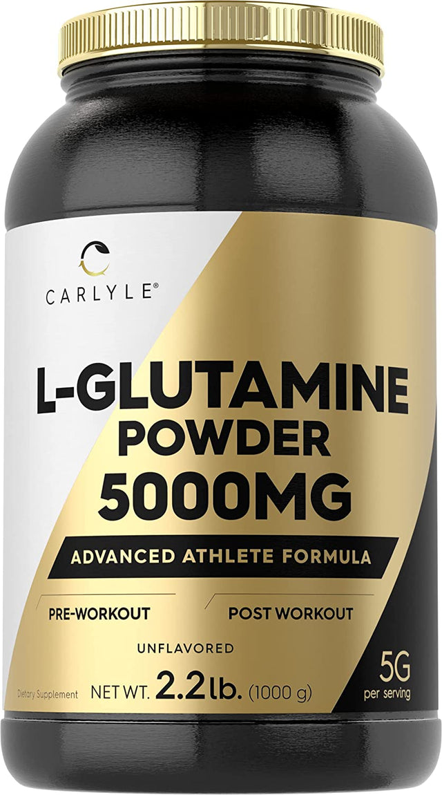 Carlyle L Glutamine Powder | 5000Mg | Unflavored | 2.2 Lbs | Vegetarian, Non-Gmo, Gluten Free | L-Glutamine Supplement