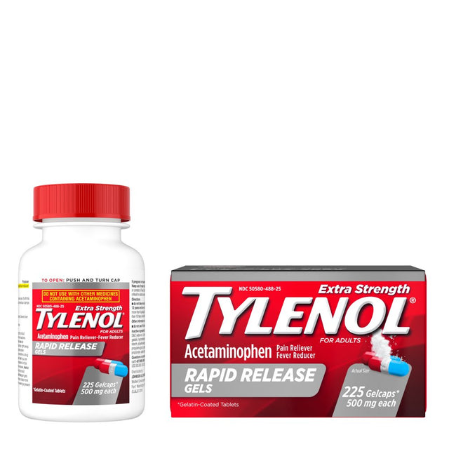 Tylenol Extra Strength Acetaminophen Rapid Release Gels, 225 Ct