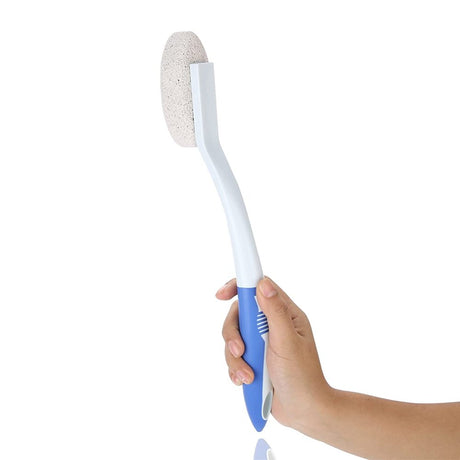 Long Handle Remove Dead Skin Cutin Foot Rasp File Foot Brush with Scrubbing Pumice Stone Foot Massage Cleaner for Wet Dry Feet Beauty Foot Care Tool