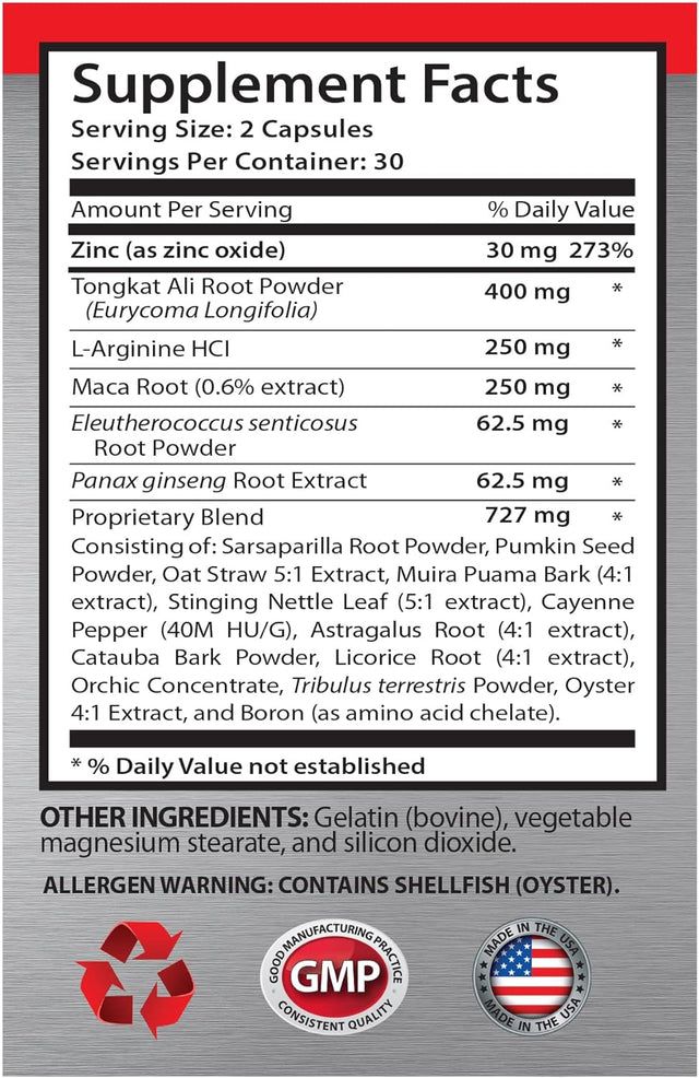 Tongkat Ali Powder Organic - Longjack 2170Mg - Improve Feelings of Well-Being in Men with Longjack Pure Herbal Supplement, Increase Sex Drive and Libido, Longjack Tongkat Ali for Men, 2 Bot 120 Caps