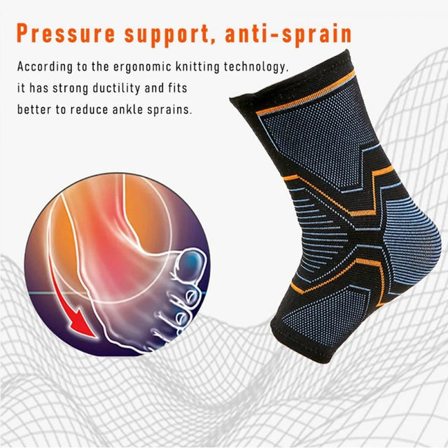 Ankle Compression Sleeve, Arch and Ankle Support for Men and Women (Single Pack), Medical Foot and Ankle Brace for Running, Injury Recovery, Neuropathy, Heel and Achilles Tendinitis Pain Relief