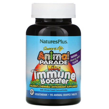 Nature'S plus Source of Life, Animal Parade, Kids Immune Booster, Natural Tropical Berry Flavor, 90 Animals