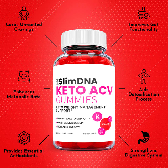 (3 Pack) Slim DNA Keto ACV Gummies - Supplement for Weight Loss - Energy & Focus Boosting Dietary Supplements for Weight Management & Metabolism - Fat Burn - 180 Gummies