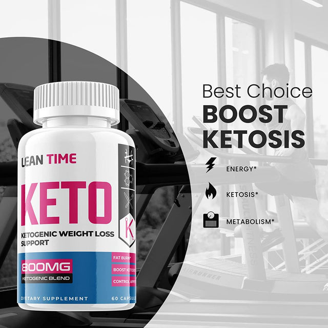 Lean Time Keto - Pills for Ketogenic Weight Loss Support - Energy Boosting Supplements for Weight Management and Metabolism - Advanced Ketogenic Ketones - 120 Capsules (2 Pack)