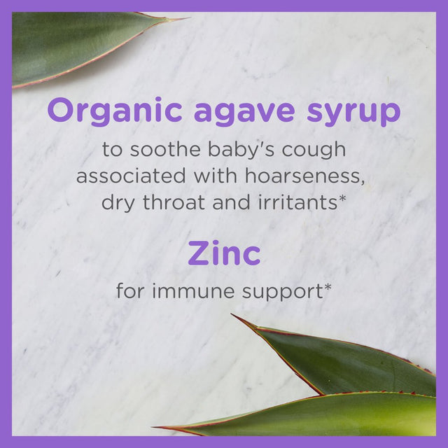 Zarbee'S Baby Cough Syrup + Immune with Agave + Zinc, Natural Grape Flavor, 2 X 2 Fl Oz