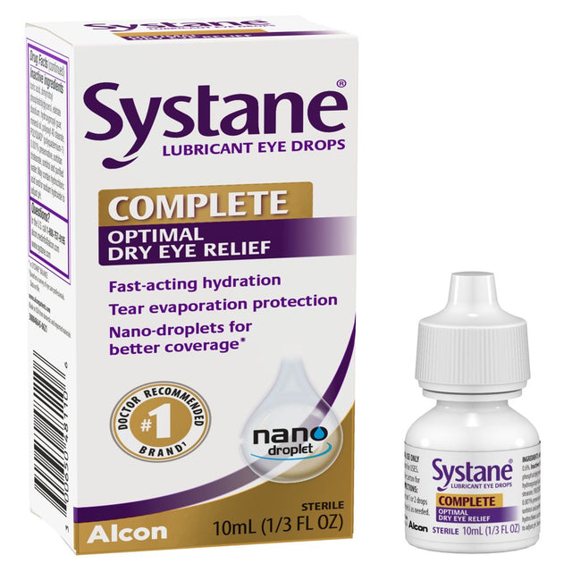 Systane Complete Dry Eye Care Symptom Relief Eye Drops, 10 Ml