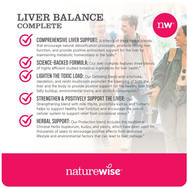 Naturewise Liver Detox Cleanse Supplement (60 Servings) Triple Repair Formula with Milk Thistle, Turmeric, Reishi & Kudzu to Encourage Toxin Removal & Support Normal Function 120 Veggie Capsules