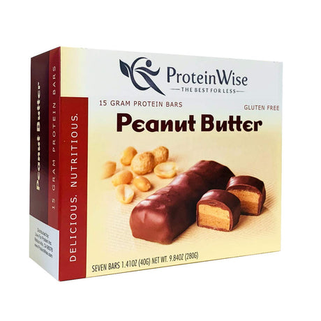 Proteinwise High Protein Bars, Peanut Butter, Gluten Free, Trans Fat Free, Low Carb, Low Calorie, Diet Healthy Snack, 7 Count