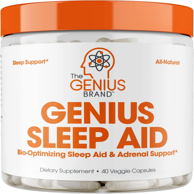 Sleep Aid Melatonin Supplement for Stress, Anxiety Relief Support, Insomnia Relief, Genius Sleep Aid by the Genius Brand