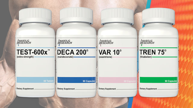 Anabolic Research Summer Stack - Test-600X, Thermo Clen, Winn-50, Var 10 Workout and Recovery - 1 Month Supply