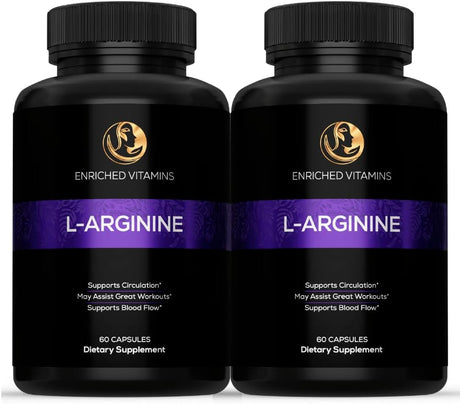 (2 Bottles) L-Arginine , Nitric Oxide Precursor*, Amino Acid, 1340MG ARGININE - 120CT