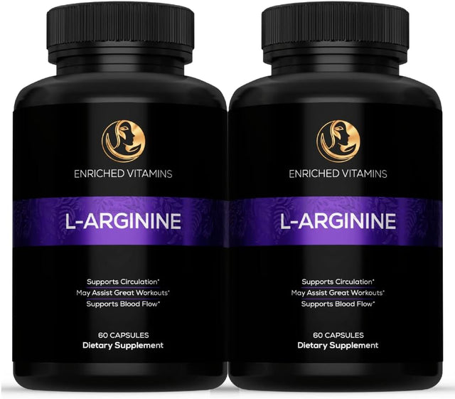 (2 Bottles) L-Arginine , Nitric Oxide Precursor*, Amino Acid, 1340MG ARGININE - 120CT