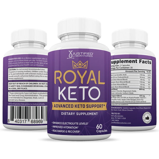 (2 Pack) Royal Keto ACV Pills 1275Mg Dietary Supplement 120 Capsules