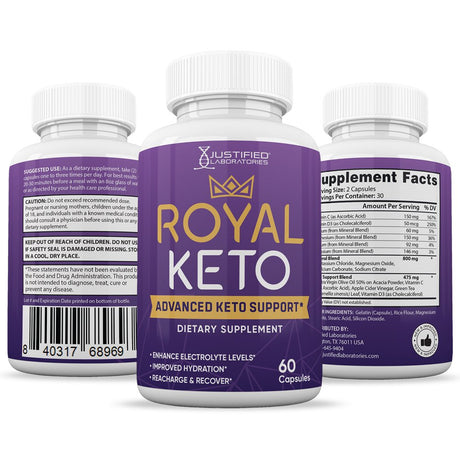 (3 Pack) Royal Keto ACV Pills 1275Mg Dietary Supplement 180 Capsules