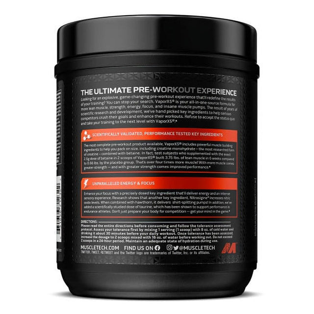 Muscletech Vapor X5 Pre-Workout Powder Explosive Energy, Miami Spring Break,9.6 Oz, 30 Servings