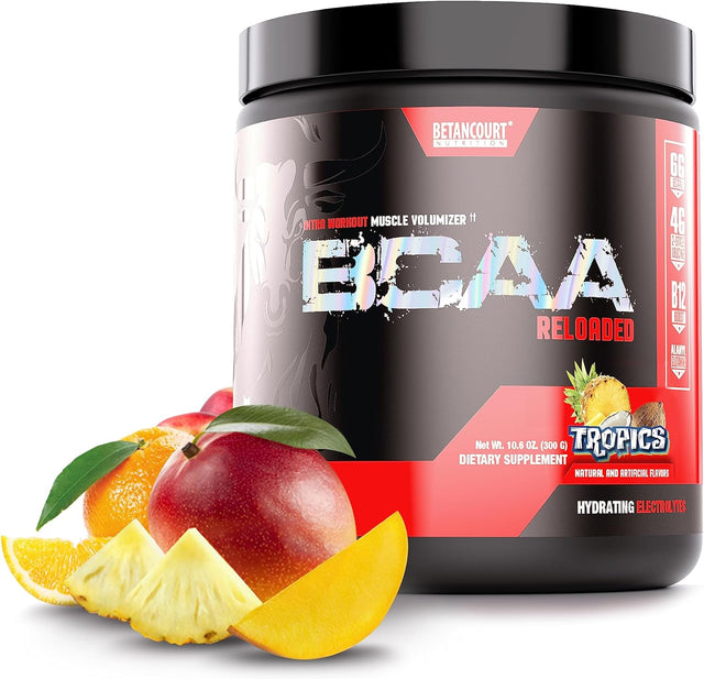 Betancourt Nutrition BCAA Reloaded Intra Workout Muscle Volumizer | Hydrating Electrolytes | Muscle Growth & Recovery | 30 Servings (Tropics)