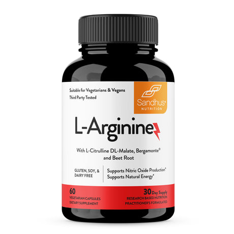 Sandhu'S L-Arginine/L-Citrulline DL Malate & Beetroot Powder - Pre & Post Workout Support, 30 Servs