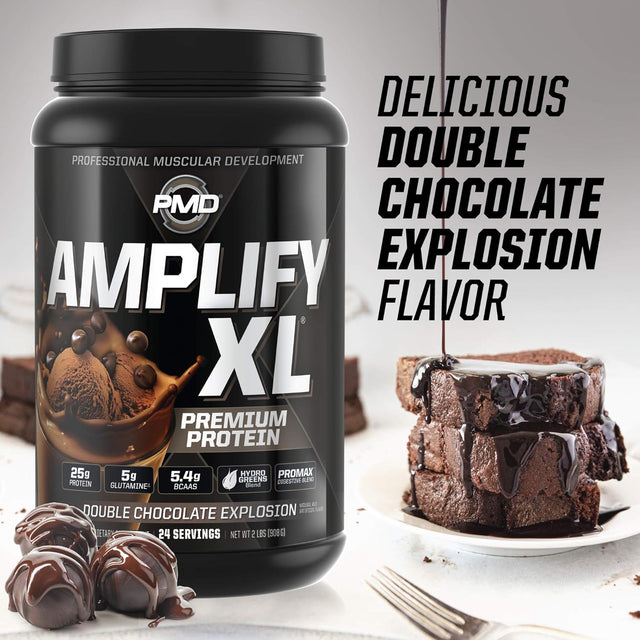 PMD Sports Amplify XL Premium Whey Protein Double Chocolate Explosion (24 Servings) & Isatori Bio-Gro Unflavored (60 Servings)