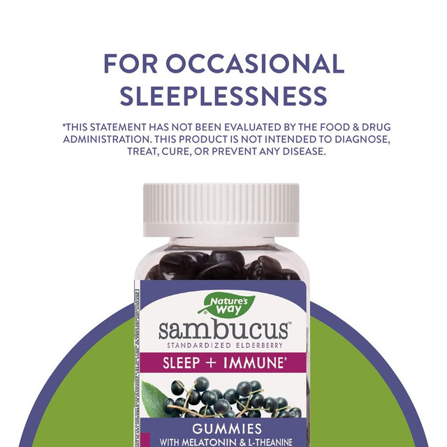 Nature’S Way Sambucus Sleep + Immune Gummies, with Melatonin, 50 Gummies