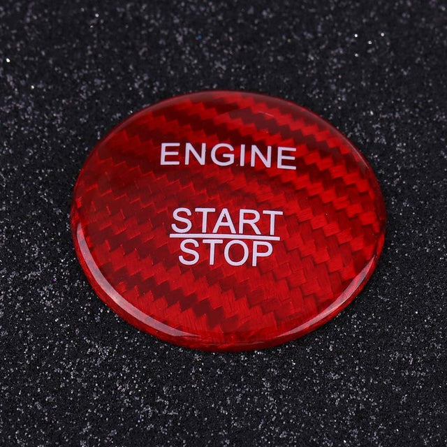 KIMISS Carbon Fiber Car Engine Start Stop Button Cover Keyless Go Ignition Stickers for Mercedes Benz a B C GLC GLA CLA ML GL Class, Etc