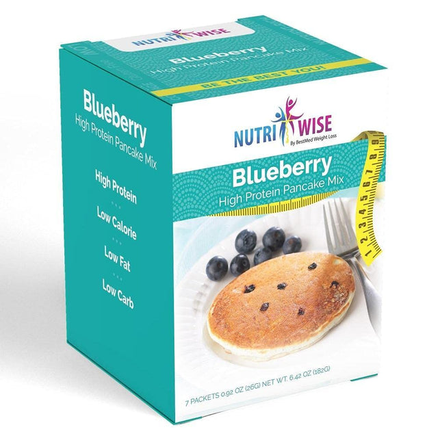 Nutriwise - High Protein Diet Pancakes | Blueberry | Low Calorie, Low Fat, Low Sugar (7/Box)