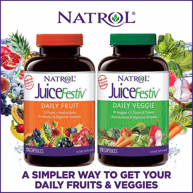 Natrol Juicefestiv Daily Fruit & Veggie, 240 Capsules