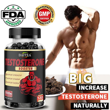 Test Booster Supplement for Men - 15,500Mg Herbal Equivalent - Supports Strength, Muscle, Energy - Made with Tribulus, Panax Ginseng, Ashwagandha-120Capsules