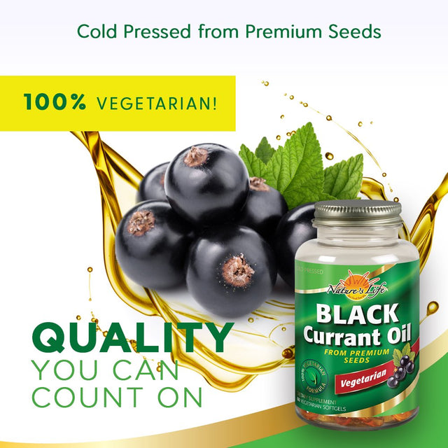 Nature'S Life Black Currant Seed Oil 1000Mg | Vegetarian, Cold Pressed | with GLA Omega-6 and ALA Omega-3 | 60 CT