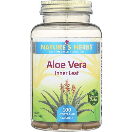 Nature'S Life Aloe Vera Inner Leaf | Skin Health, Digestive Support & Regularity Formula | with Fennel | Non-Gmo & Vegan | No Fillers | 100 Veg Caps