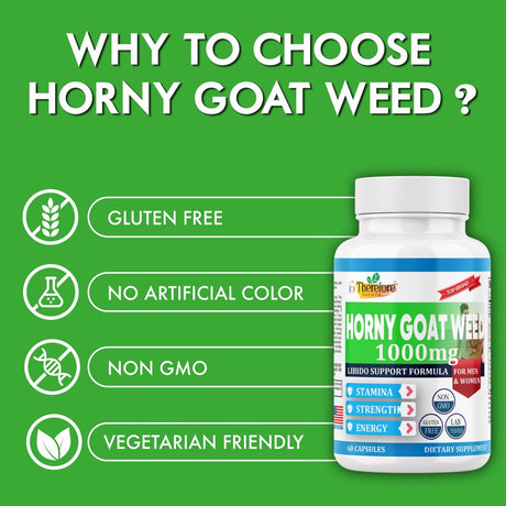 Male Mood Booster, Energy Support, Horny Goat Weed, Maca Root for Men - 60 Pills for Women