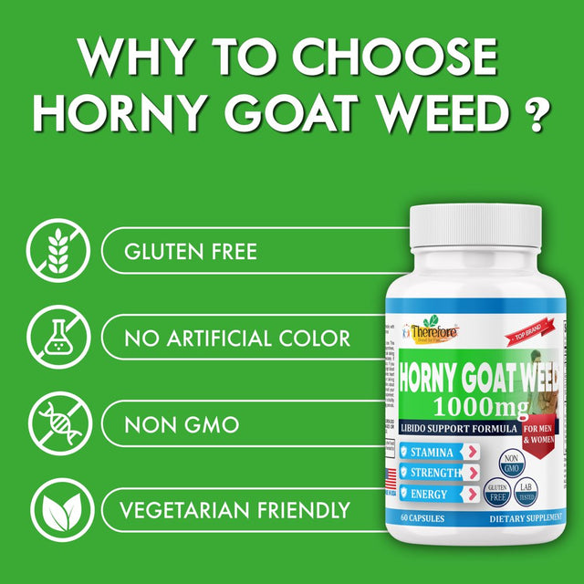 Male Mood Booster, Energy Support, Horny Goat Weed, Maca Root for Men - 60 Pills for Women