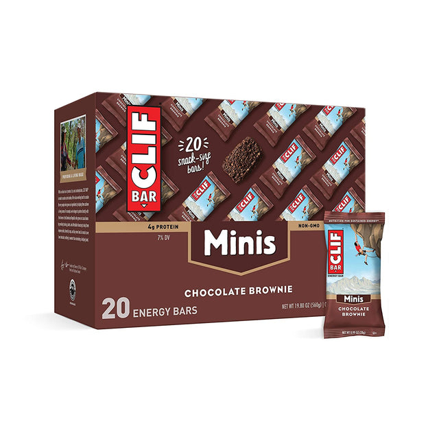 CLIF BAR Minis - Chocolate Brownie Flavor - Made with Organic Oats - 4G Protein - Non-Gmo - Plant Based - Snack-Size Energy Bars - 0.99 Oz. (20 Pack) - CASE